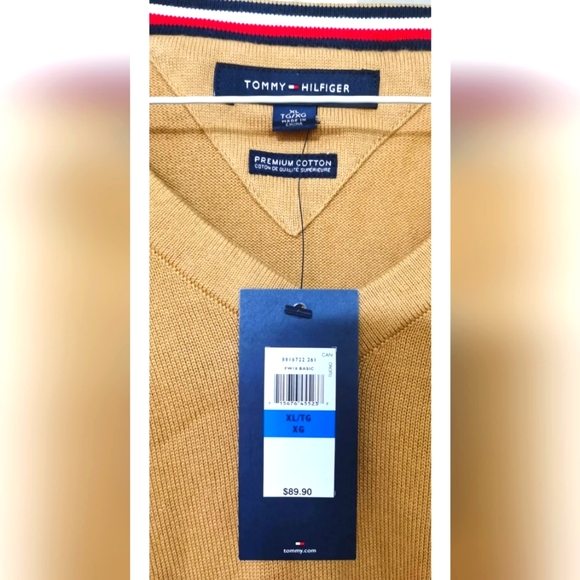 Tommy Hilfiger Sweater Dark Beige Men Size XL - Picture 5 of 5